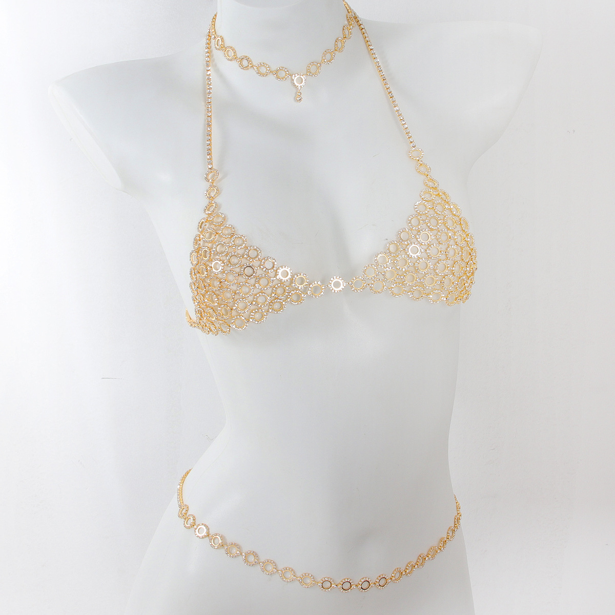 Body Jewelry Lot - Três peças sutiã cintura conjunto cadeia,