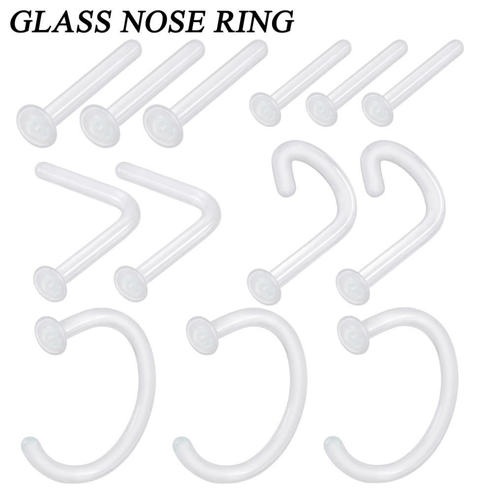 Body Jewelry Storage - 1pc vidro nariz parafuso prisioneiro de