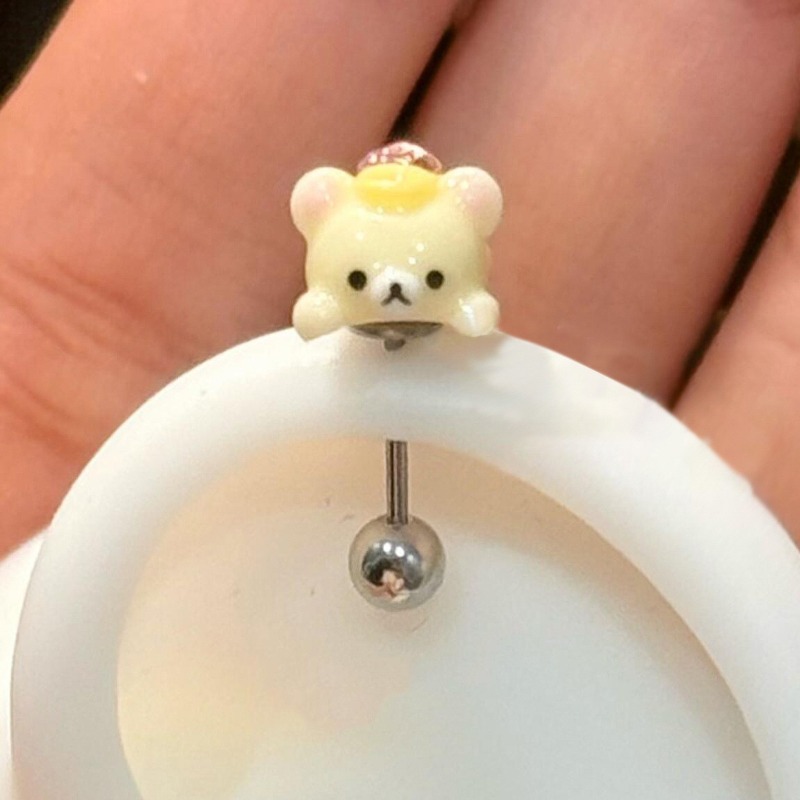Body Jewelry Lot - Brincos de Titânio Kawaii Rilakkuma: Joia