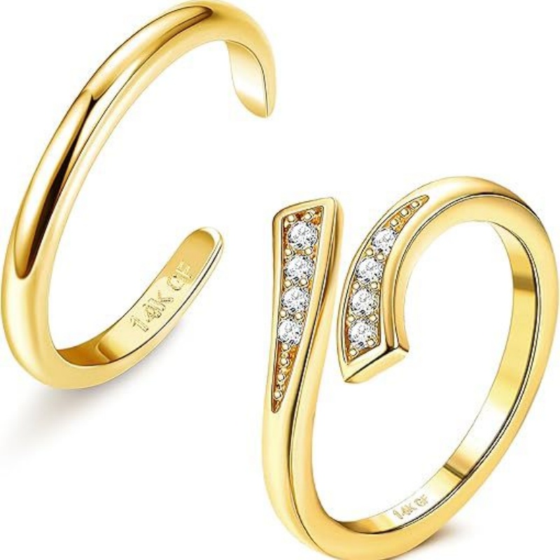 Body Jewelry Lot - Anel de pé de zircônia ajustável