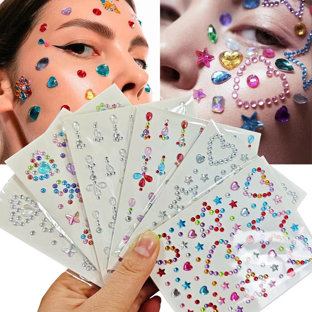 Body Jewelry Stickers - 1 folha Coloridos arco / estrela