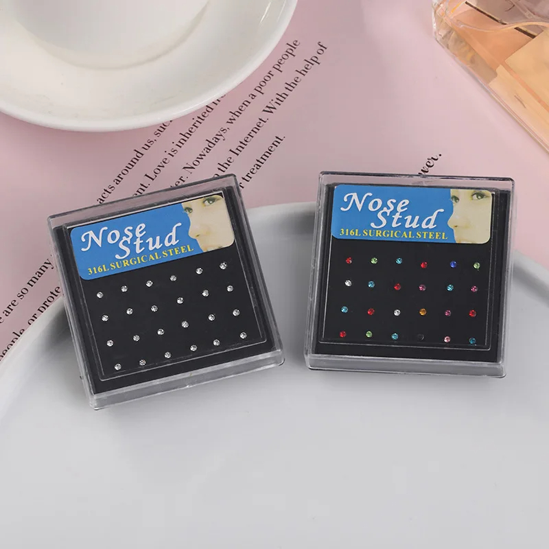 Body Jewelry Storage - 24 pçs/caixa anel de nariz de
