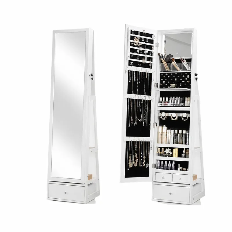 Body Jewelry Storage - Espelho de Chão Giratório de Corpo