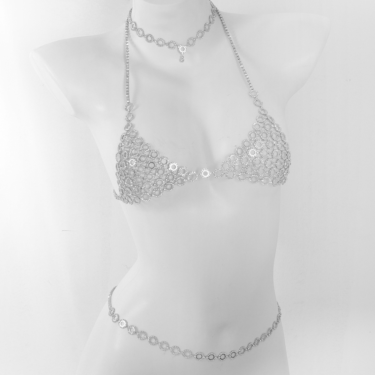 Três peças sutiã cintura conju - Body Jewelry Lot avaliação e preço