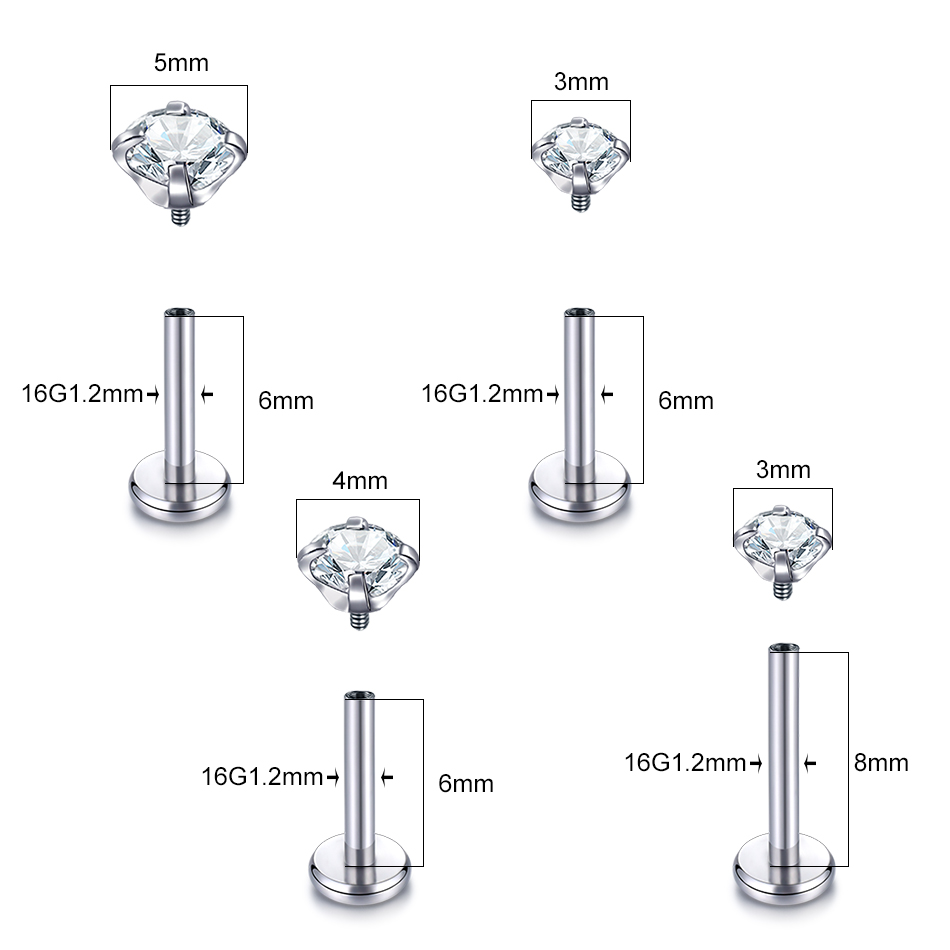 10 peças piercings labret de t - Body Jewelry Lip Ring avaliação e preço