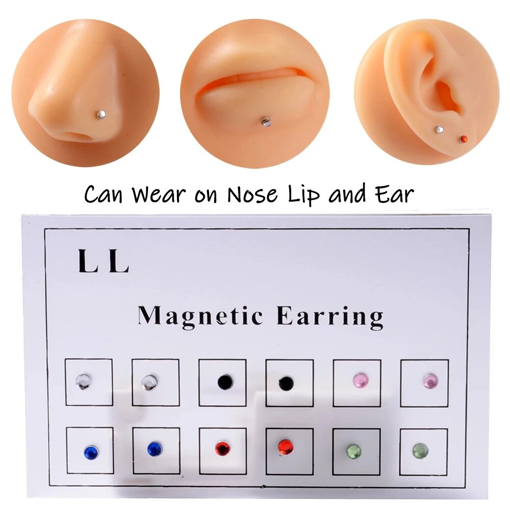 12 pçs/cartão falso tricheiro  - Body Jewelry Lip Ring avaliação e preço