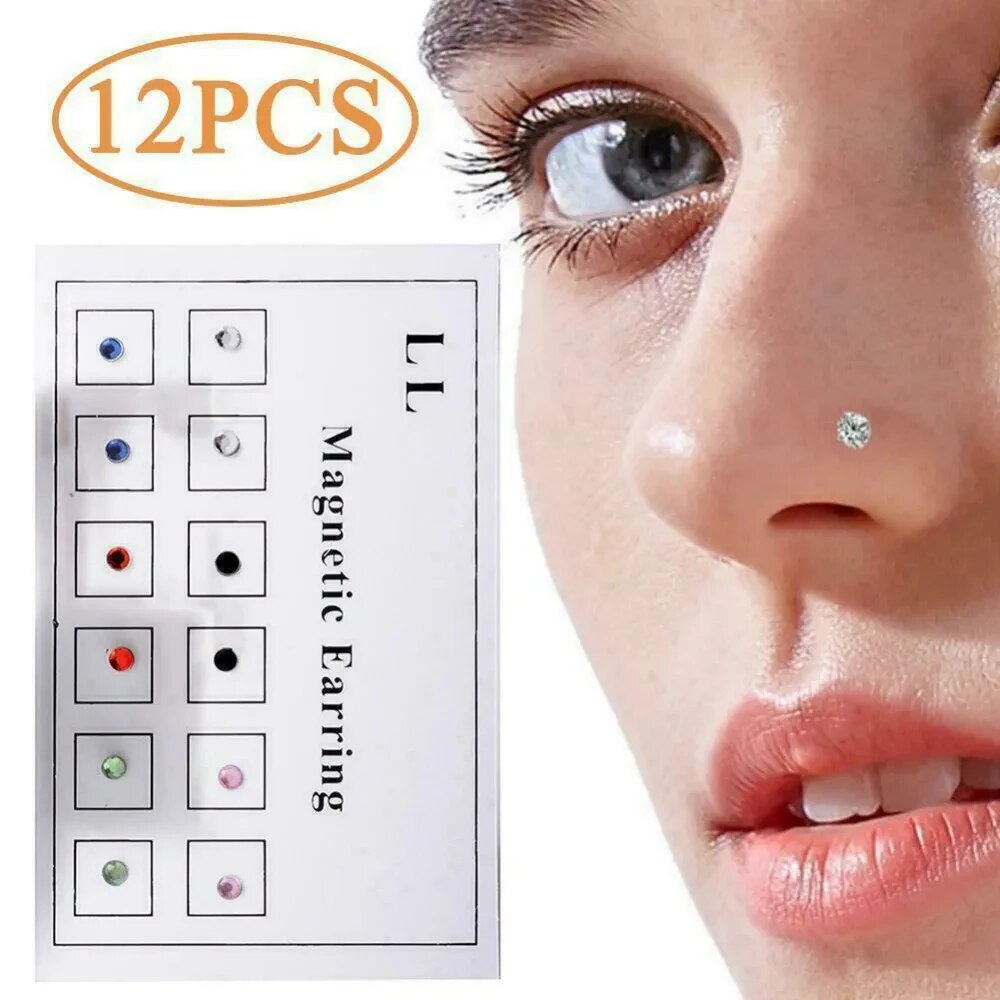 12 pçs/cartão falso tricheiro  - Body Jewelry Lip Ring avaliação e preço