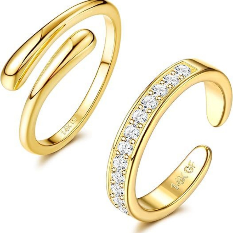 Anel de pé de zircônia ajustáv - Body Jewelry Lot avaliação e preço