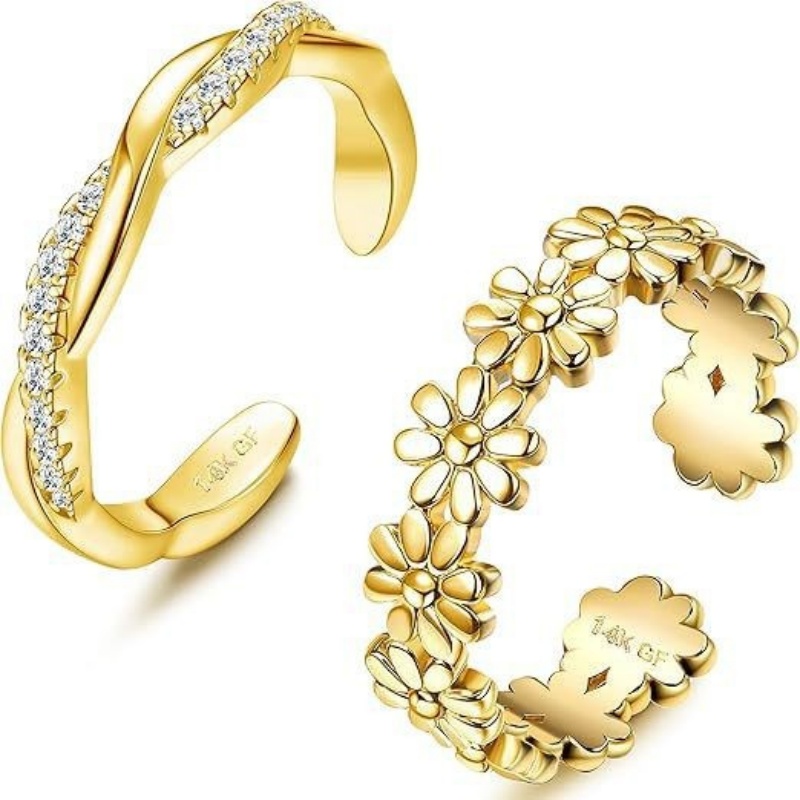 Anel de pé de zircônia ajustáv - Body Jewelry Lot avaliação e preço