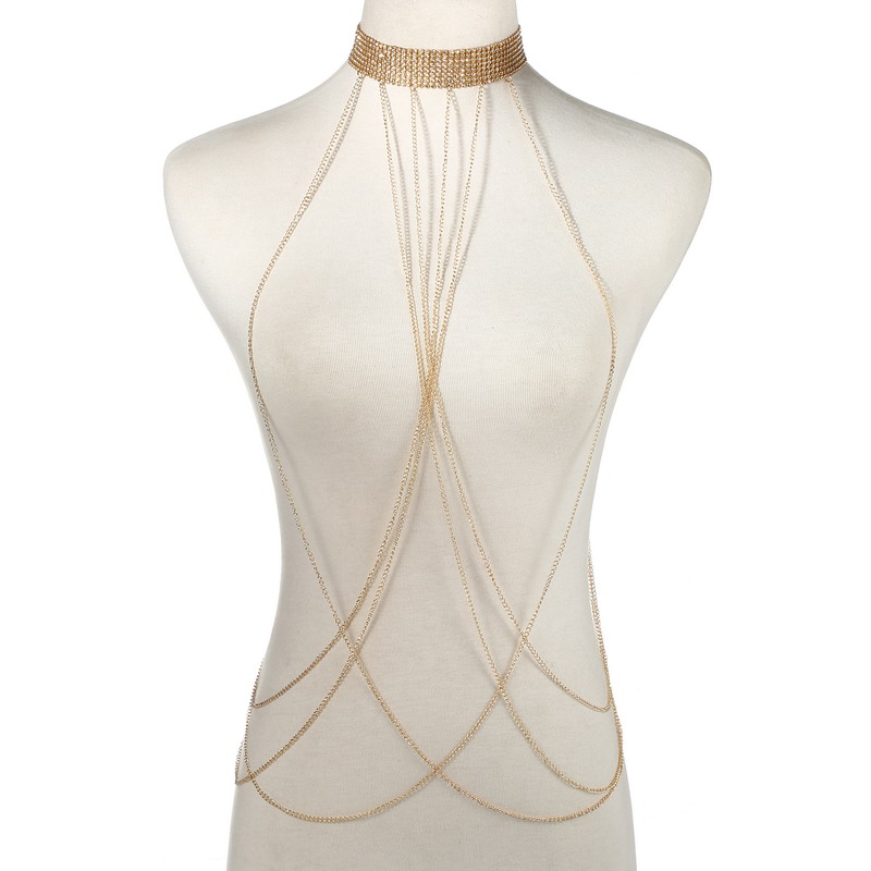 Corrente de corpo cor dourada  - Body Jewelry Women avaliação e preço