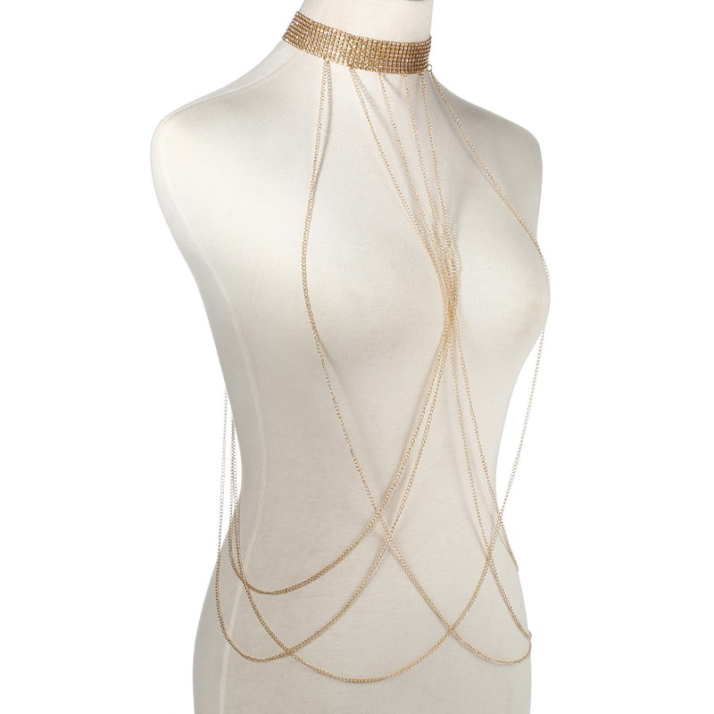 Corrente de corpo cor dourada  - Body Jewelry Women avaliação e preço