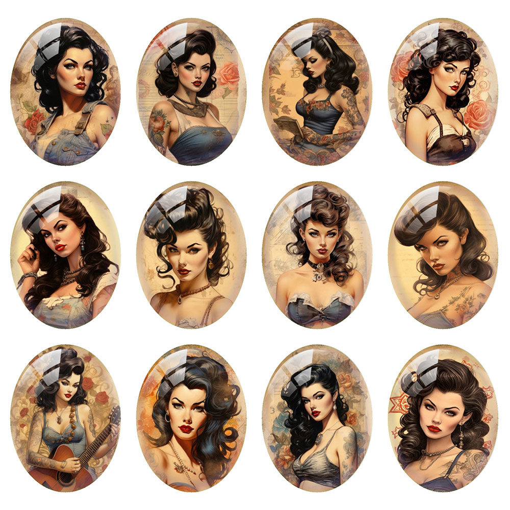 Cabochão de Vidro Vintage com  - Body Jewelry Stickers avaliação e preço