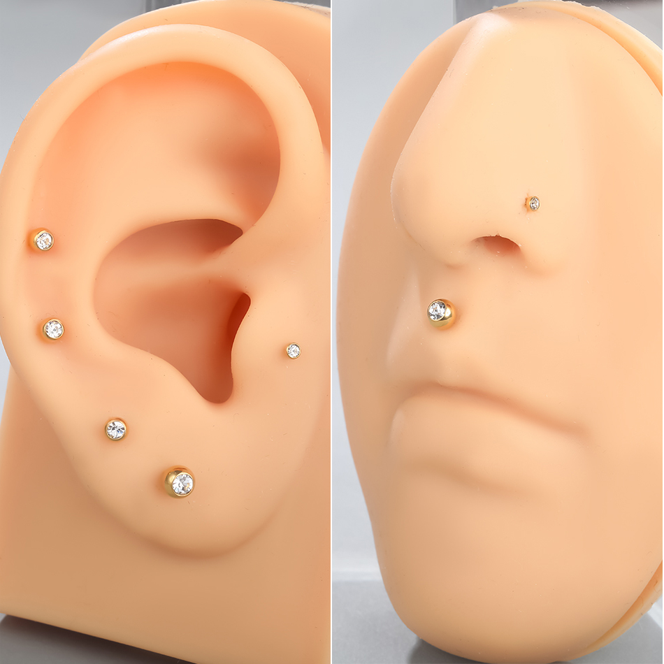 G23 titânio labret piercing lá - Body Jewelry Lip Ring avaliação e preço