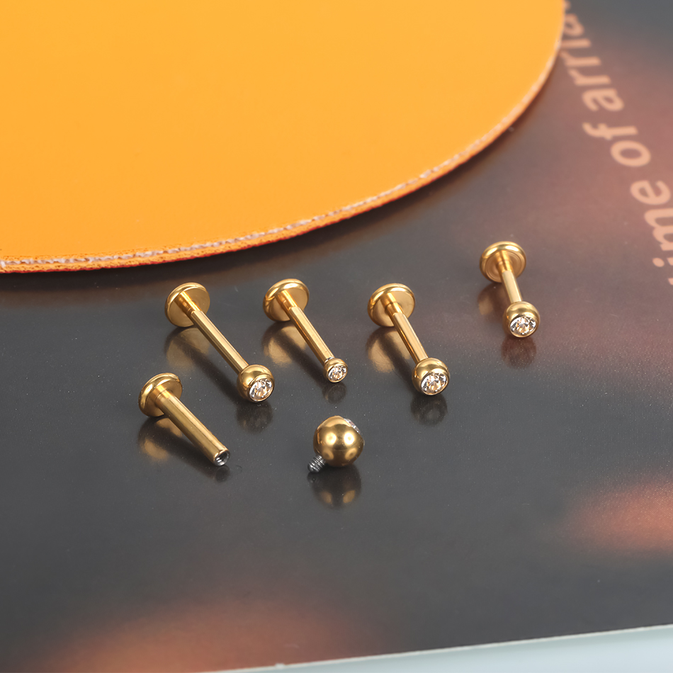 G23 titânio labret piercing lá - Body Jewelry Lip Ring avaliação e preço