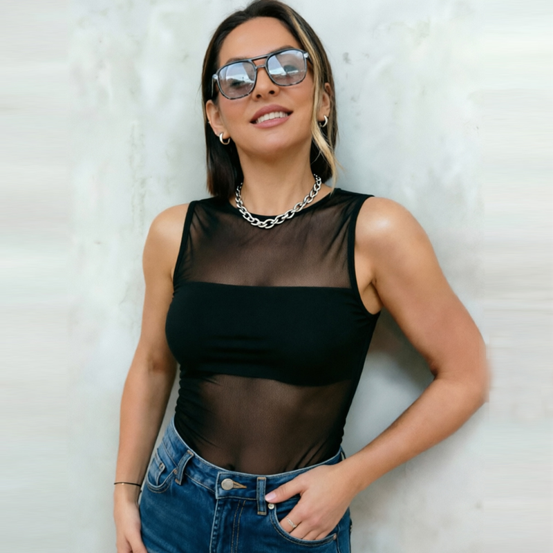 Body de Tule Preto para Mulher - Body Jewelry Underwear avaliação e preço